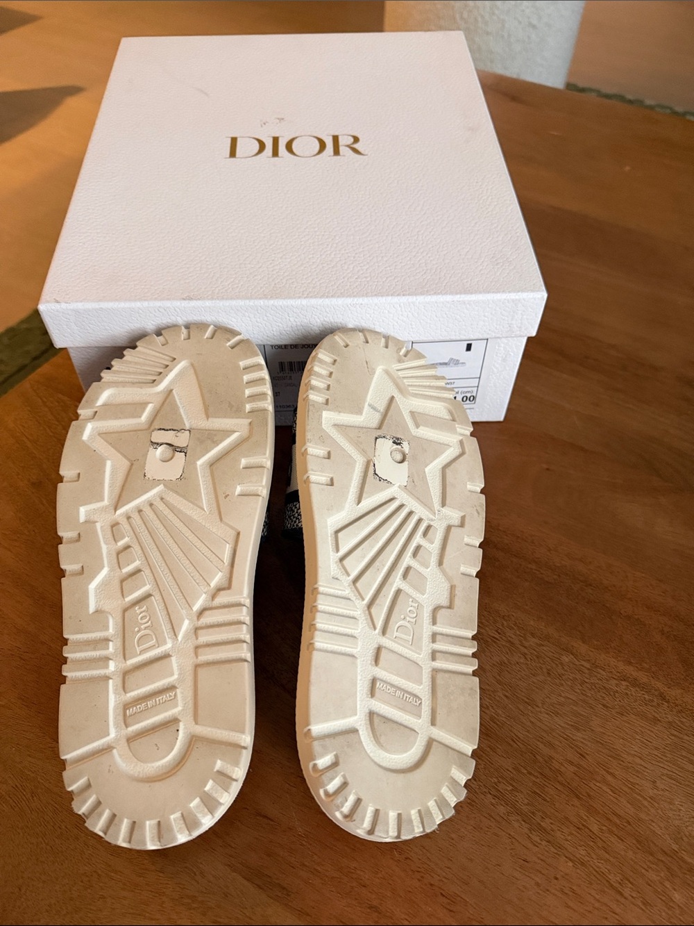 Dior Christian Dior Blue and White Toile Slide Sandals - Picture 5 of 5
